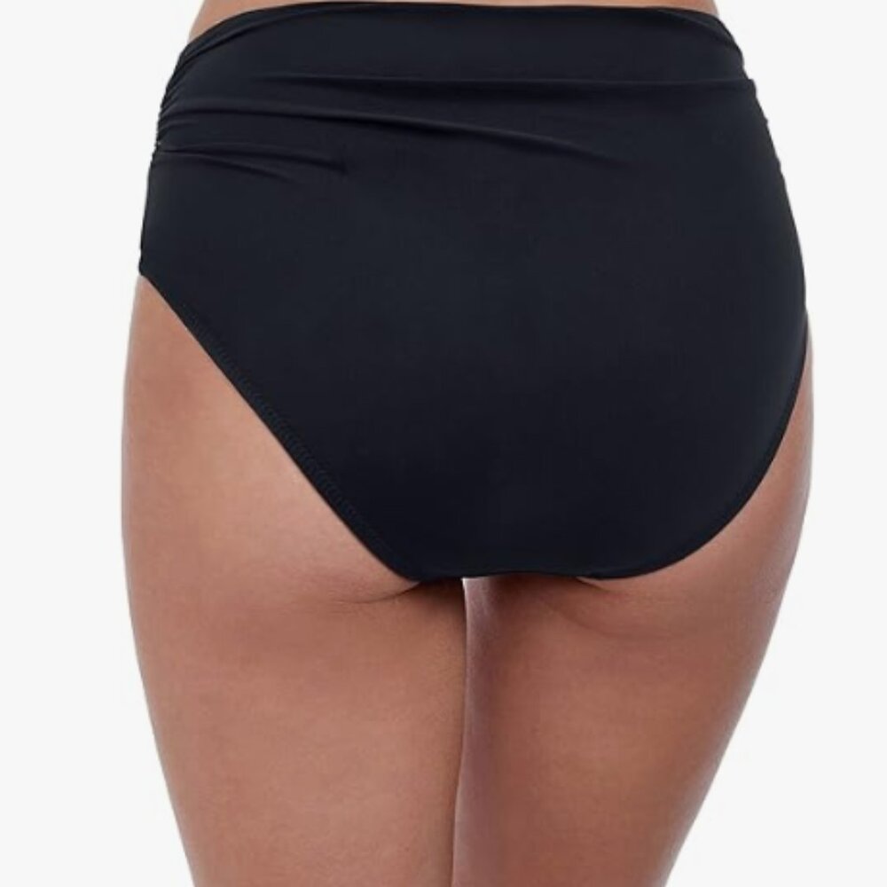 Profile by Gottex Women's Ruched High Waist Swimsuit Bottom Black US10 - Picture 8 of 9